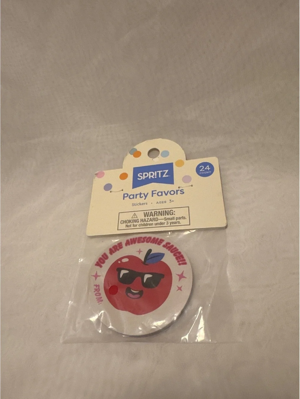 Spritz Party Favors Apple Stickers - 24 Pack